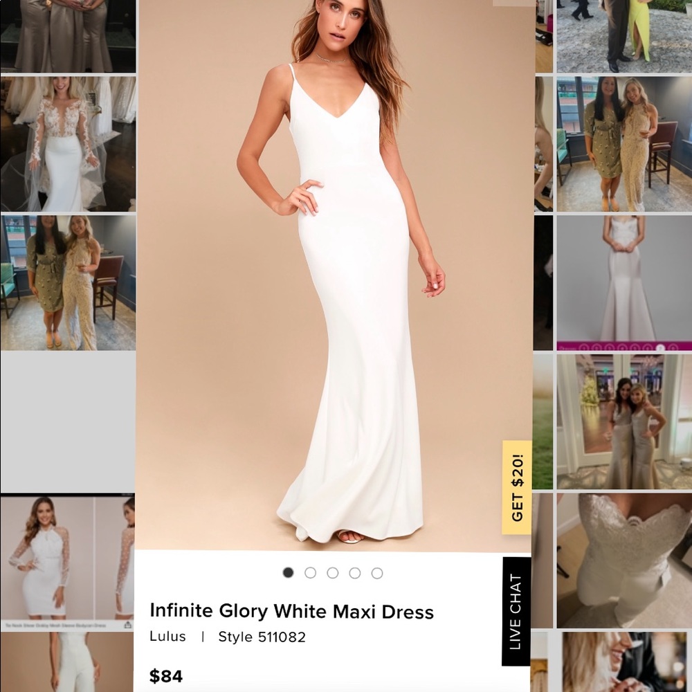 Lulus infinite Glory white maxi dress, flattering &comfortable bridal/br…
